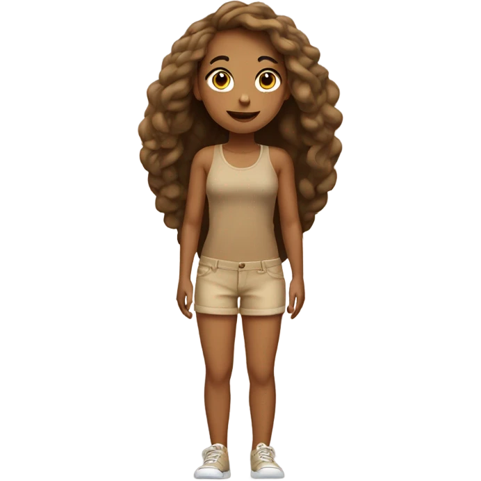 Tan girl posing full body emoji