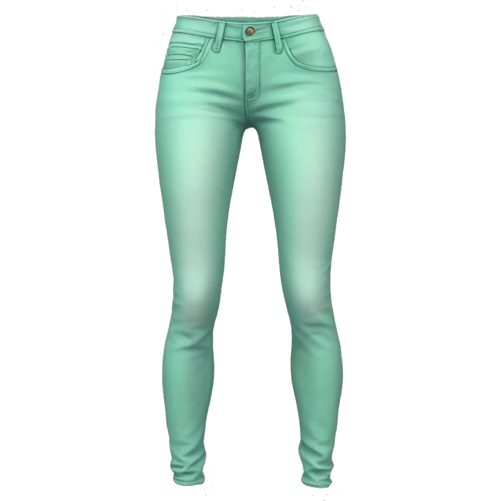 Realistic isolated pair of mint green distree jean jeggings. emoji