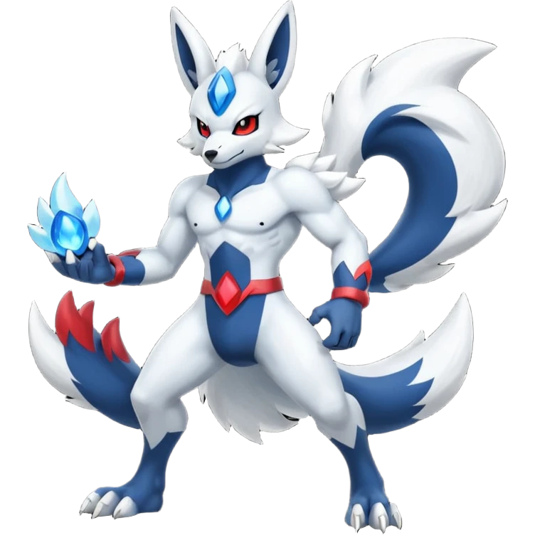 Mega lucario and Absol fusion full body emoji