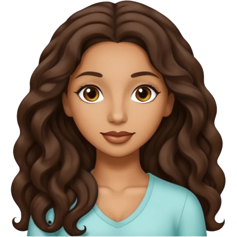 Mya, R&B Singer with long dark brown hair  emoji