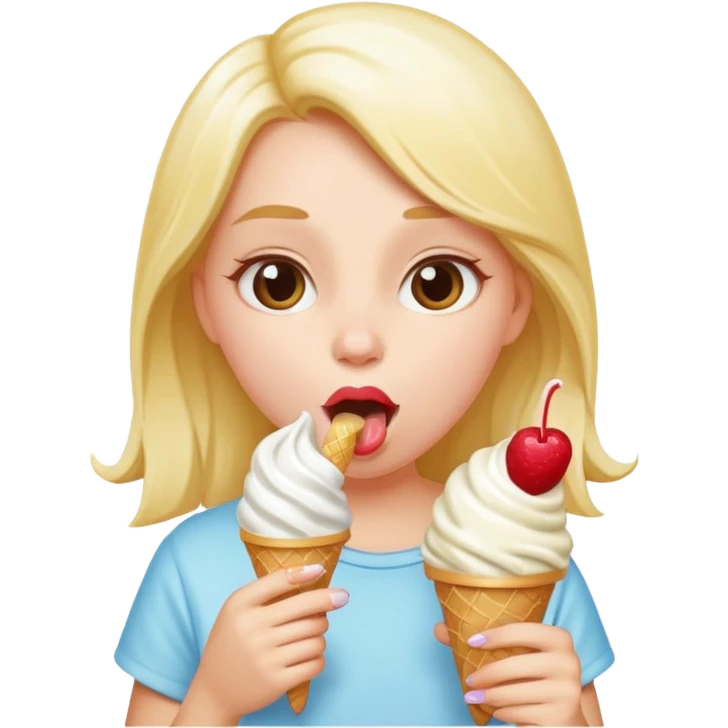 Girl licking ice cream  emoji