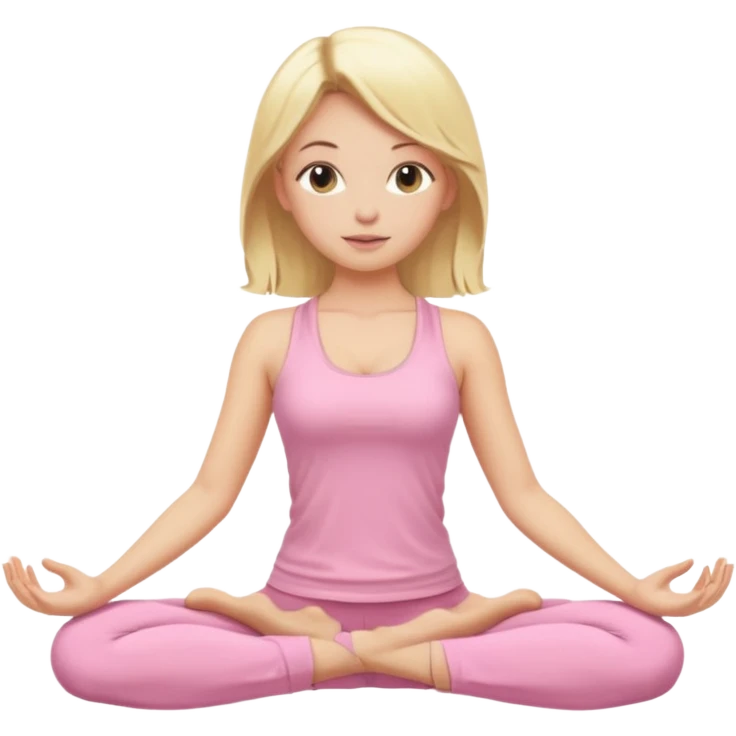 Yoga Blonde Girl With Light Pink Clothes n emoji
