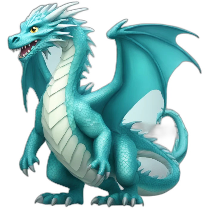 Ice-dragon, full-body emoji