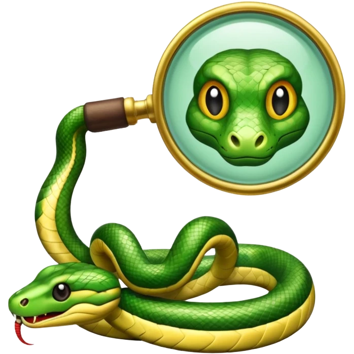 una lupa ed un serpente emoji