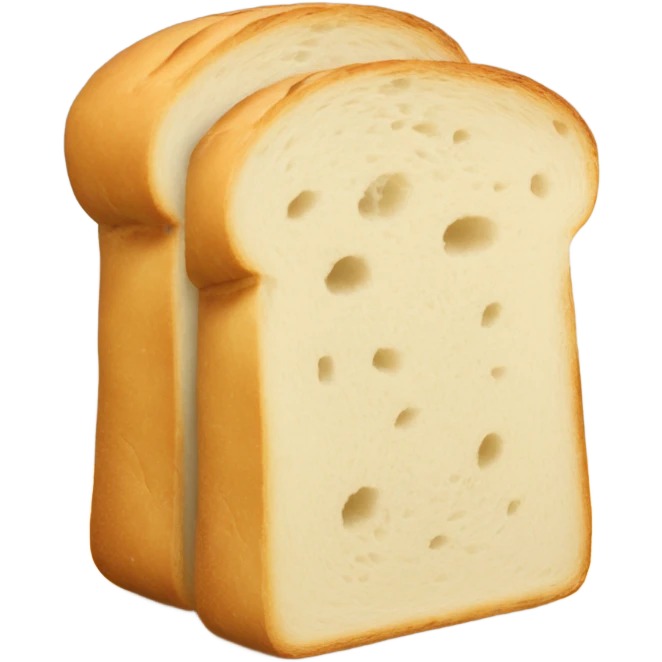Two white bread slices simple emoji
