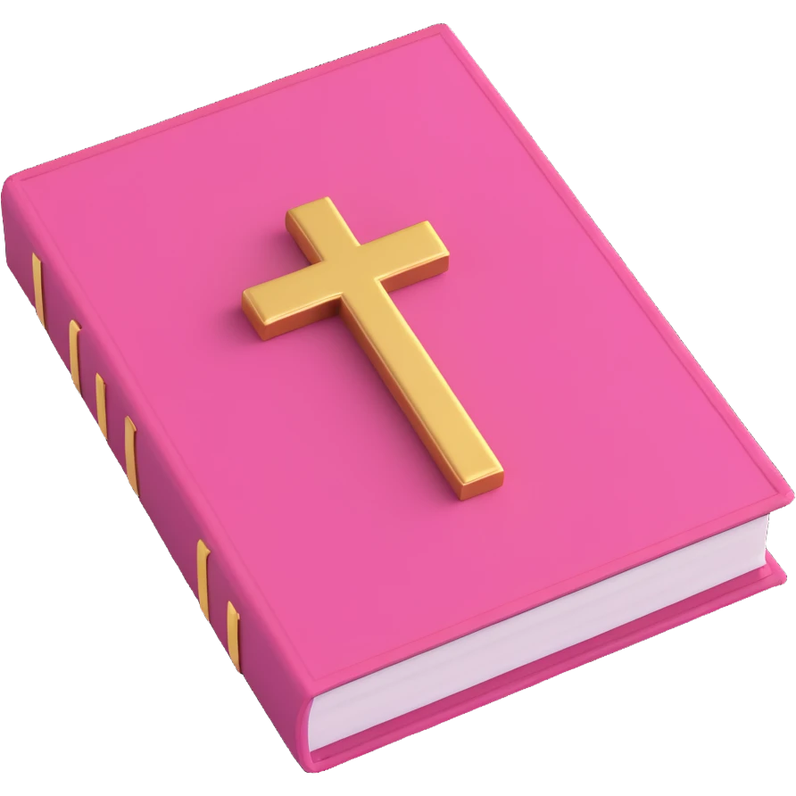 pink closed Bible book with gold cross on cover emoji