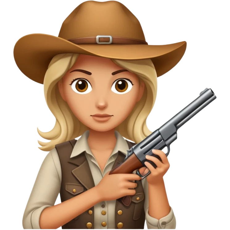 Country woman Holding a gun  emoji