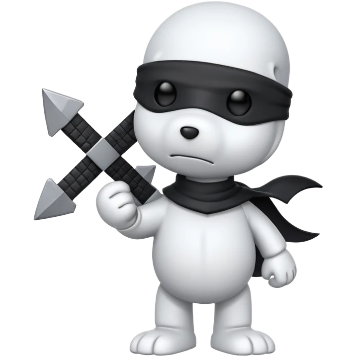 Snoopy holding ninja stars  emoji