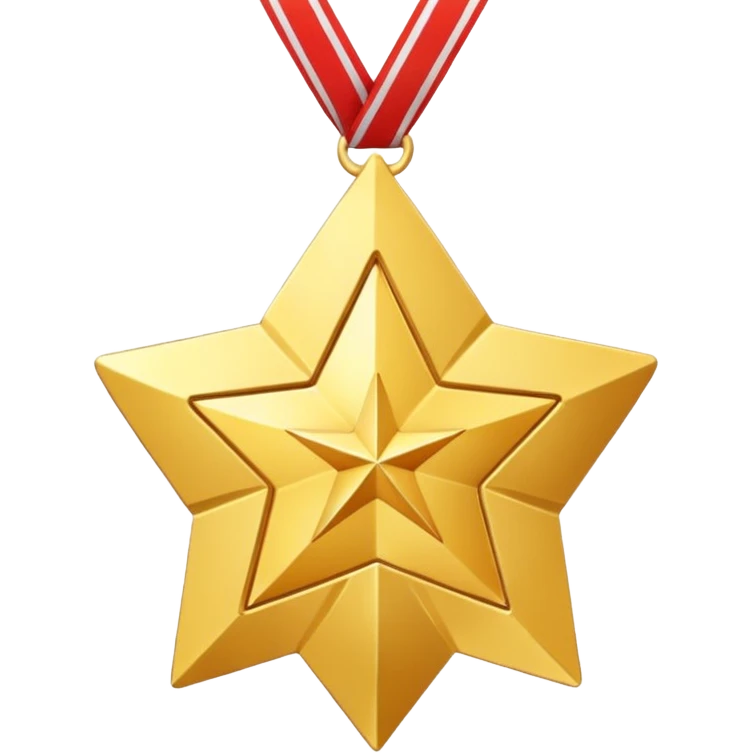 A golden medal in the shape of a SHARPEN star, with a loop for attaching a ribbon or necklace, but without any ribbon or string emoji