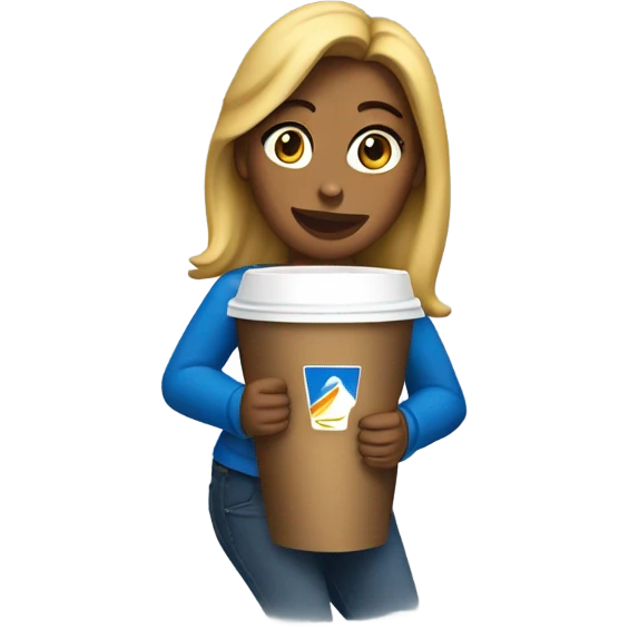 Female holding Dutch bros emoji