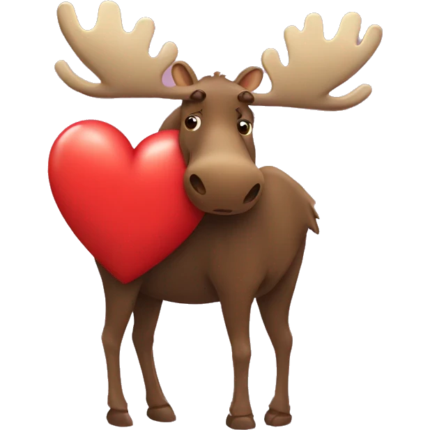 moose hugging a heart  emoji