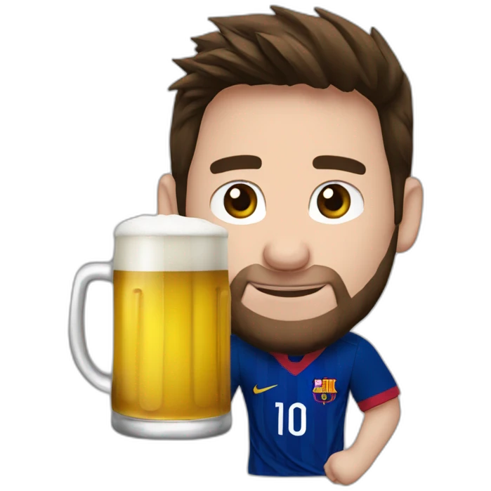 Messi tomando cerveza  emoji