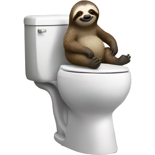 Sloth sitting on toilet emoji