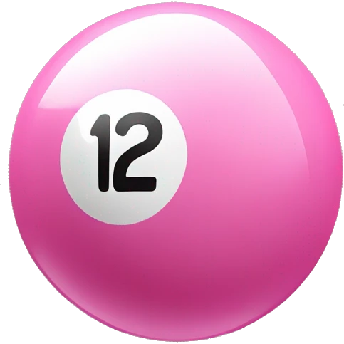 pink billiard ball number 12 emoji