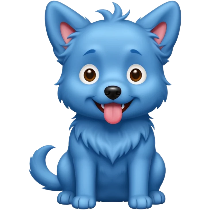 A blue dog standing up emoji