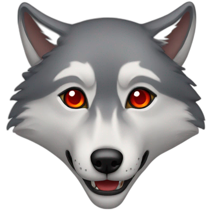 Grey wolf red eyes  emoji