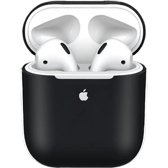 airpods in a dark vinyl themed case emoji