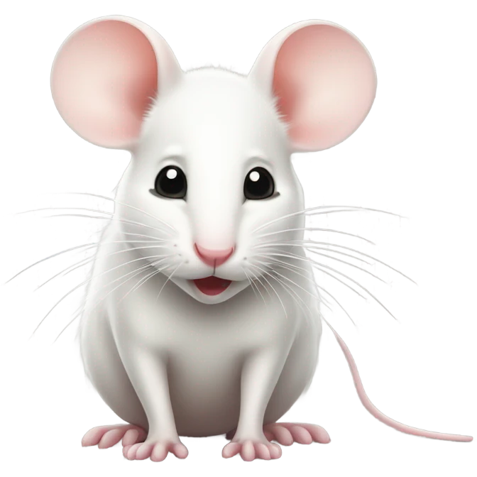 Cute little white mouse with puckered lips emoji