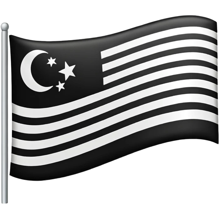 A simple flag with black and white horizontal lines, without any stars emoji