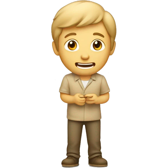 homme tout beige qui chante avec un micro emoji
