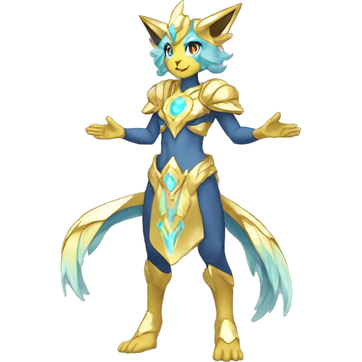 Anthro Sona Colorful Godly Celestial Shiny Fakemon Full Body emoji