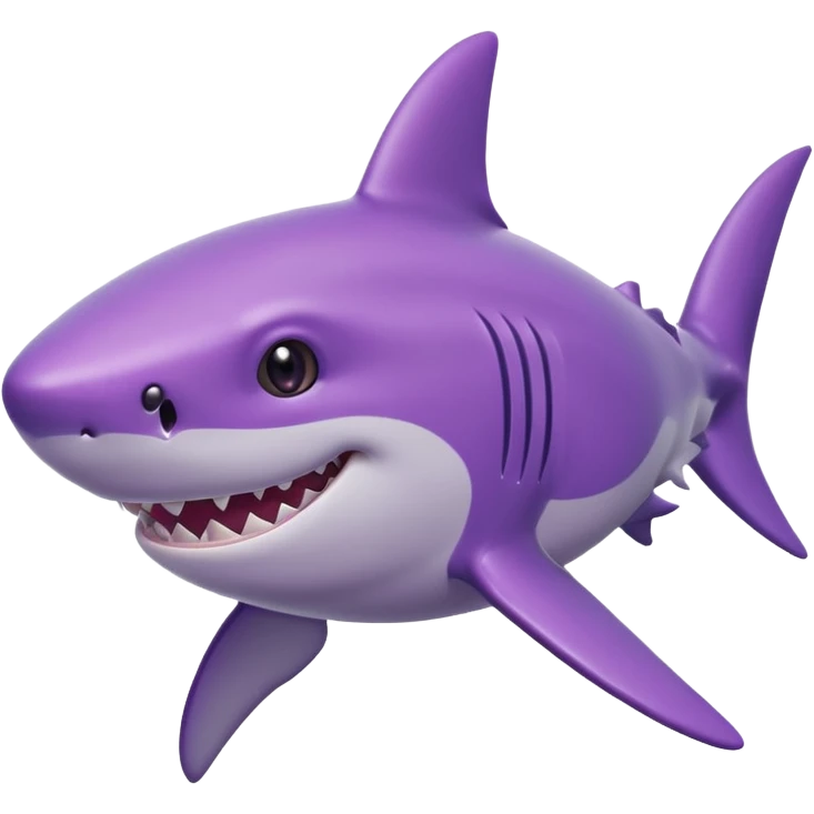 Purple friendly shark front emoji