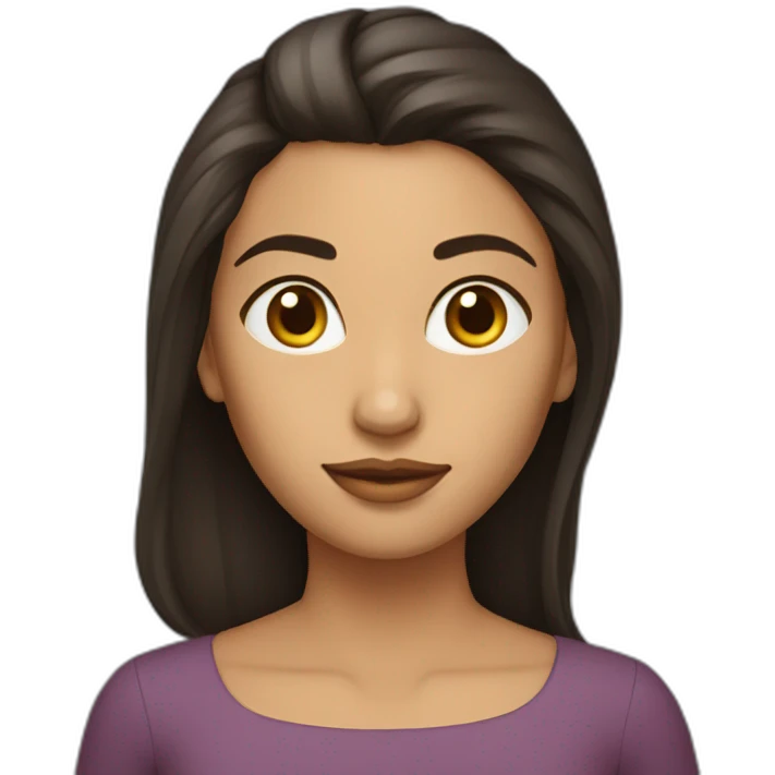 Mujer morena pelo largo emoji