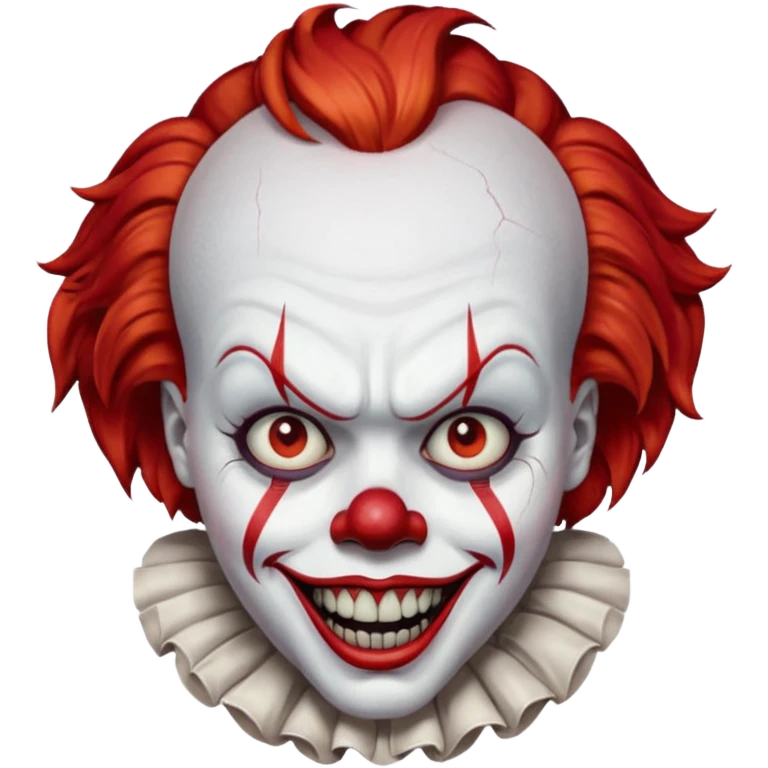 create a scary pennywise clown with cracks on his forehead emoji
