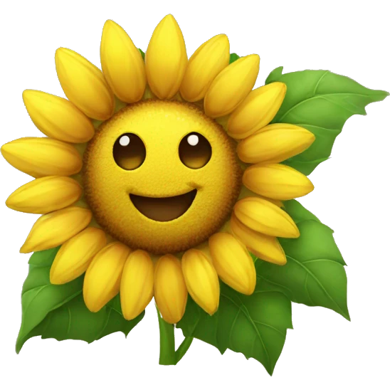 a happy cute funny sunflower emoji