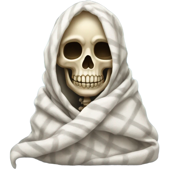 Pretty skeleton wrapped in blanket  emoji