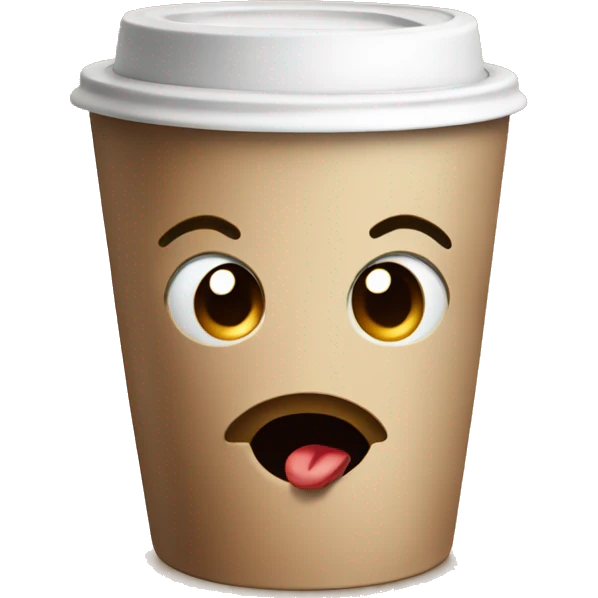 Coffee with winking eyes emoji