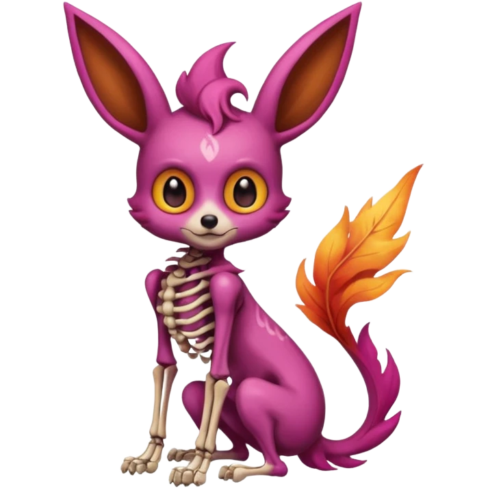 Magenta Brown Skinny Skeleton-Flareon-fairy emoji
