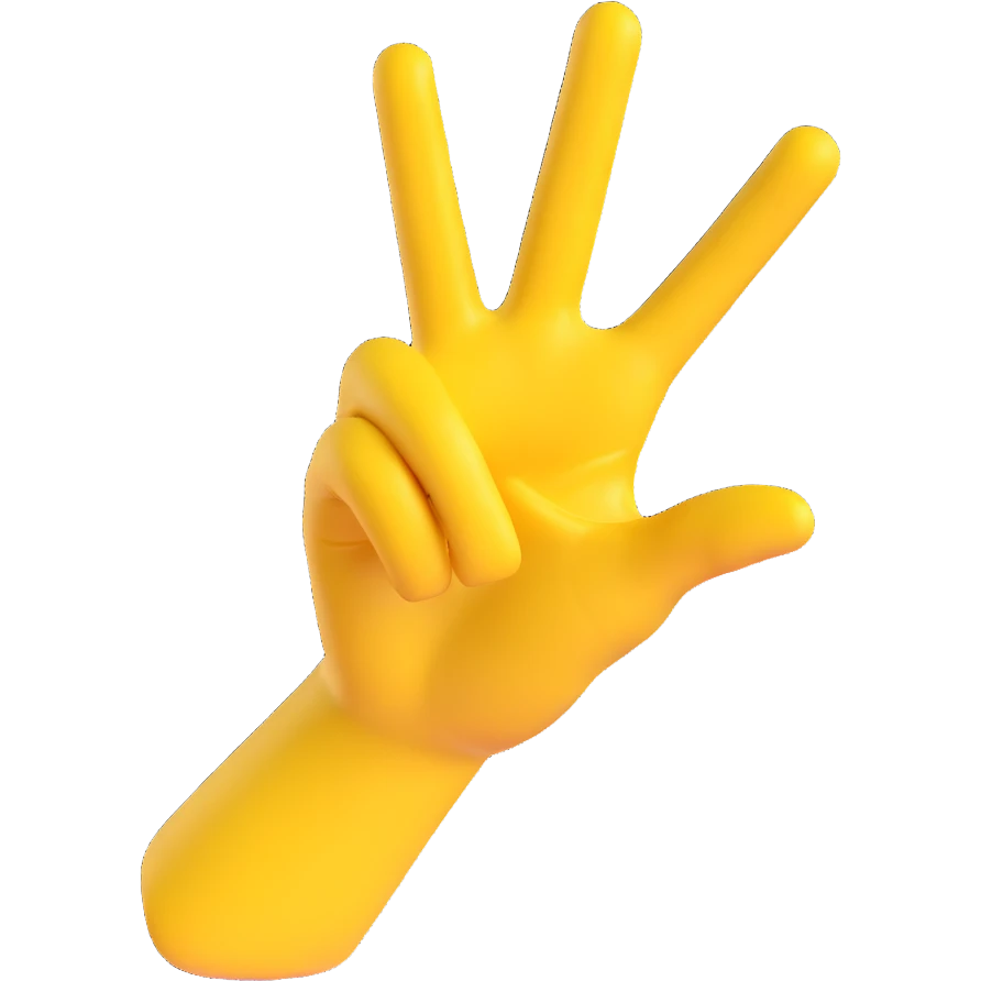 Convert this image into a clean 3D emoji style, keeping the yellow 'OK' hand sign, with a transparent background. emoji