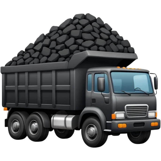 black truck with coal ore emoji