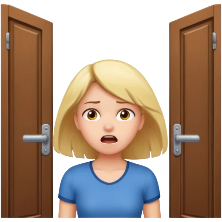 Make an emoji of a girl banging their head on the door frame after jumping  emoji