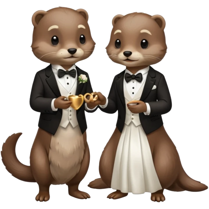2 Otters getting married emoji