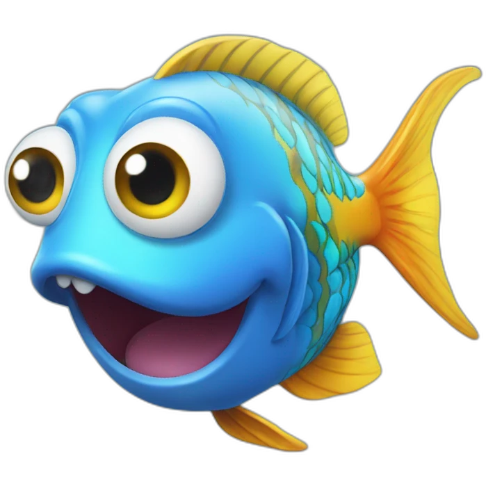 A smiling happy fish with big eyes emoji