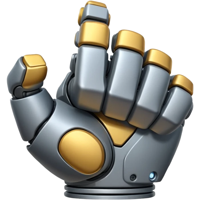 bulky robot fist, clear backside view emoji