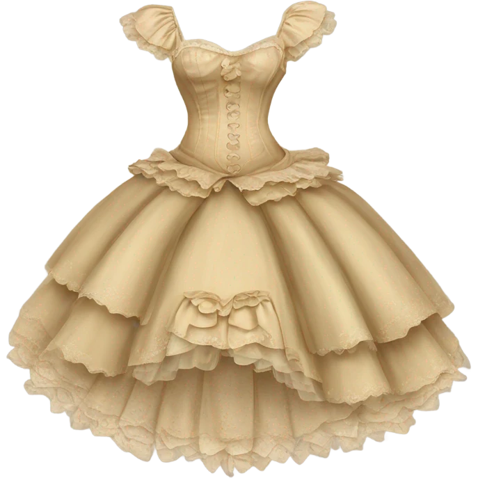 Vintage rococo begie  tutu emoji