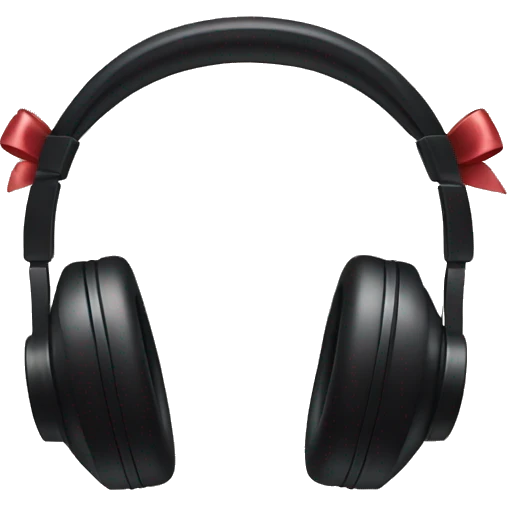 black headphones with bows emoji