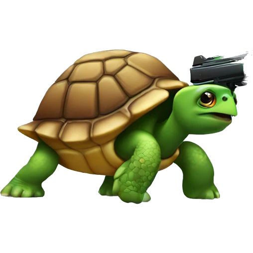 turtle with lasergun emoji