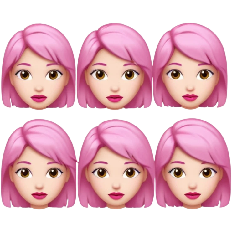 woman Pink lips, deifferent hair emoji