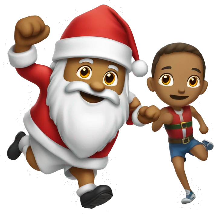 Grintch and Santa running  emoji