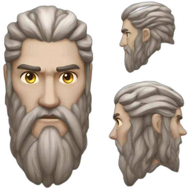 Head of Mímir in Norse mythology, renowned for his knowledge and wisdom (god of war) emoji