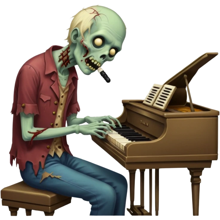 Zombie plays the pianica emoji