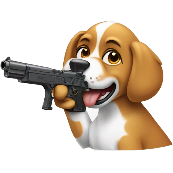 Dog with a gun emoji