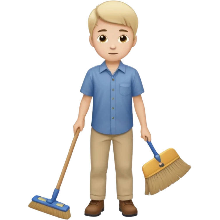 niño barriendo emoji