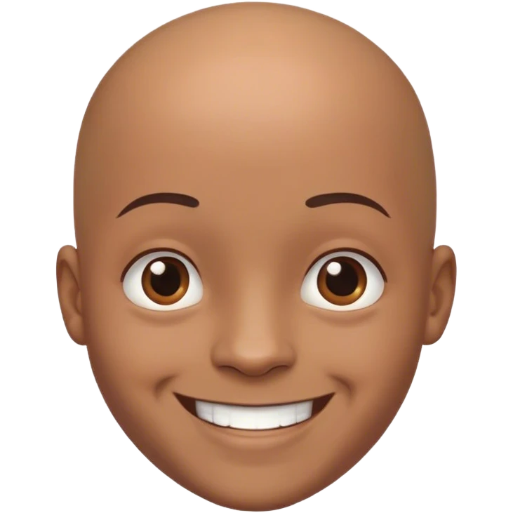 bald boy smiling on simple background emoji
