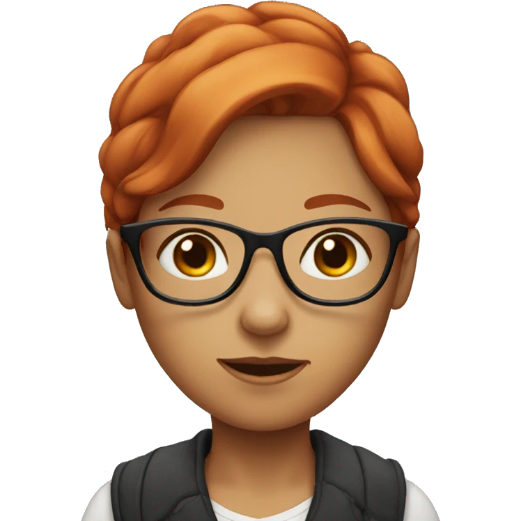 red-haired girl with glasses emoji