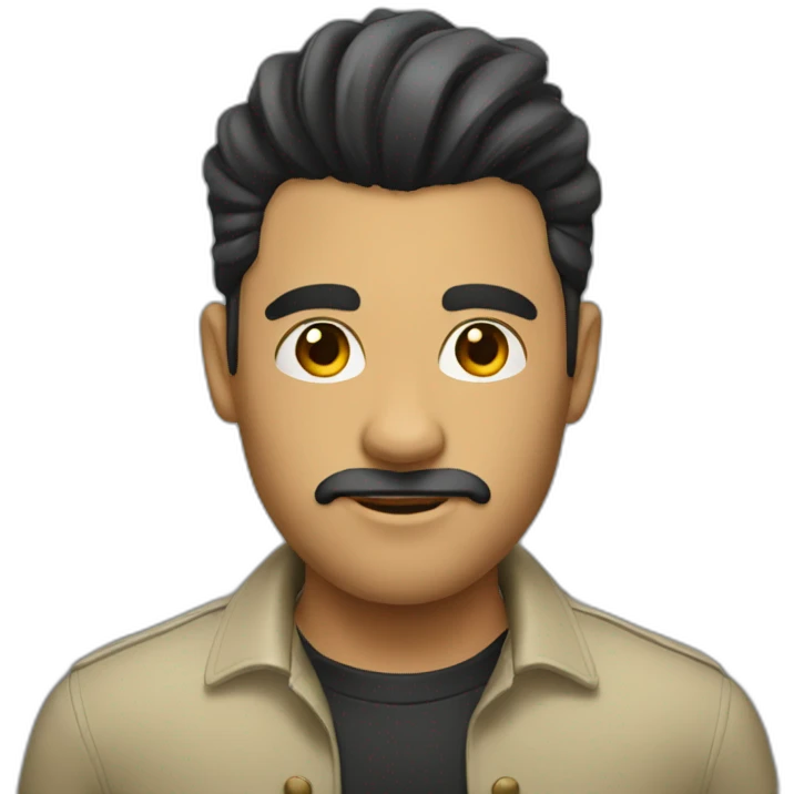 homme cheveux long noir emoji
